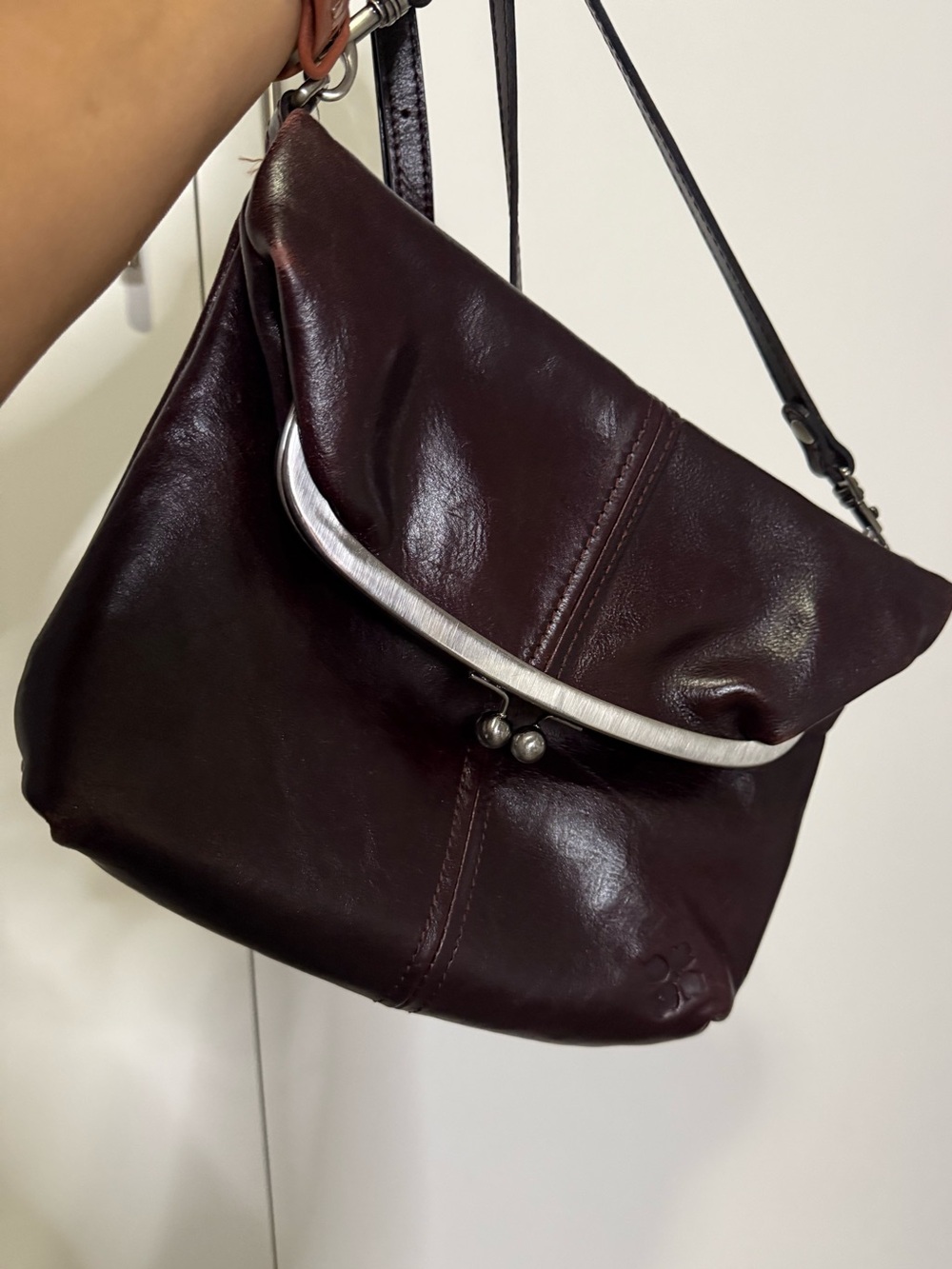 Patricia Nash Dark Burgundy Leather Crossbody Bag